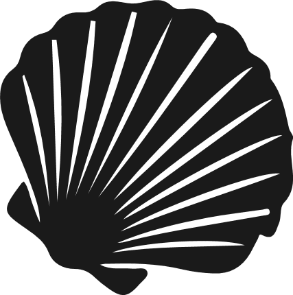 Scallop Seashell silhouette Free SVG File – Coastal Beach shell clipart image