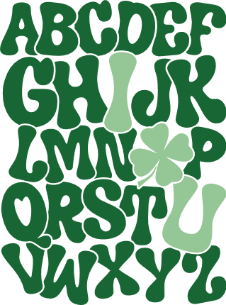 I clover u, Alphabet Free SVG File for Members – I love you, st patricks day t-shirt design