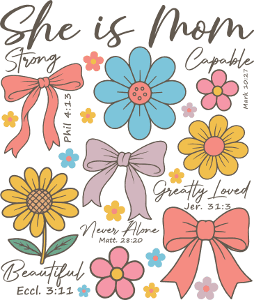 She Is Mom, Strong, capable, beautiful Free SVG File for Members – mother's day quote