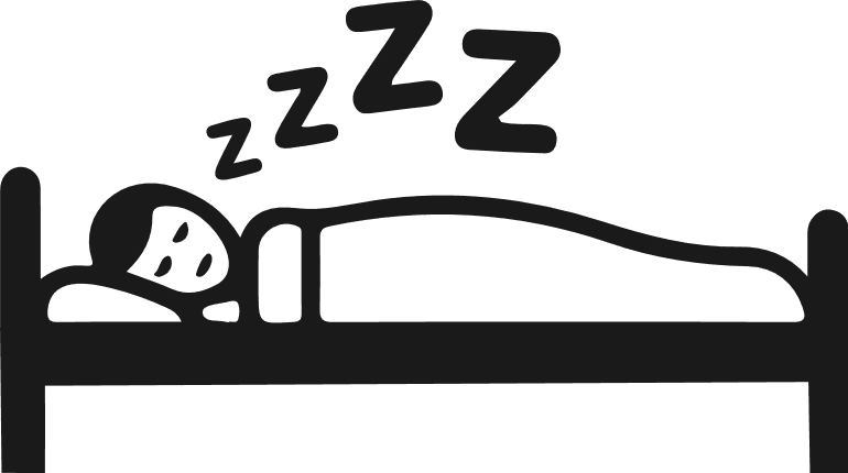 A person sleeping in bed silhouette Free SVG File for Members – Bedtime sleep clipart