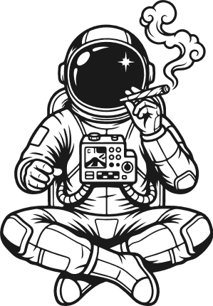 Chill Astronaut Smoking Sitting Cross-Legged Free SVG File for Members – Astronaut clipart