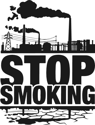 Stop Smoking, Factory Smoke Pollution Free SVG File for Members – awareness design