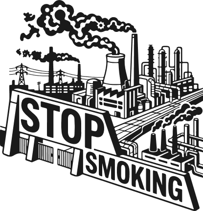 Stop Smoking Free SVG File for Members – Industrial Pollution awareness quote