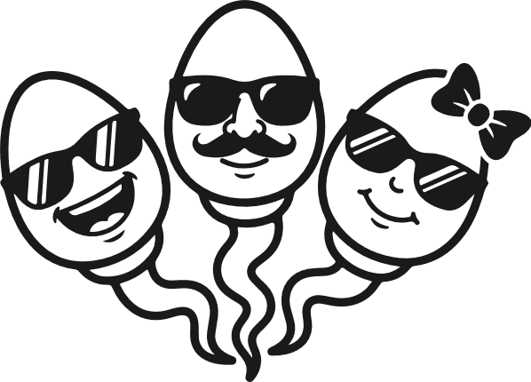 Funny Sperm Cartoon faces with sunglasses Free SVG File – clipart image
