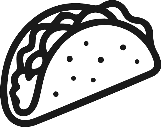 Tacos outline Free SVG File – Mexican food tacos clipart image