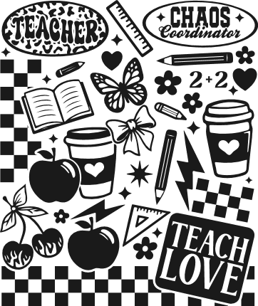 Teacher, chaos coordinator, teach love Free SVG File for Members – teacher tshirt design