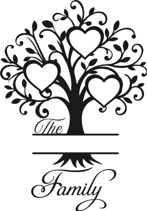 The Family Tree Monogram frame Free SVG File for Members - Personalized family name design