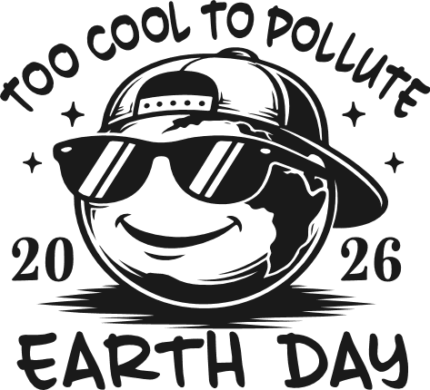 Too Cool to Pollute Earth Day 2026 Free SVG File for Members – tshirt design