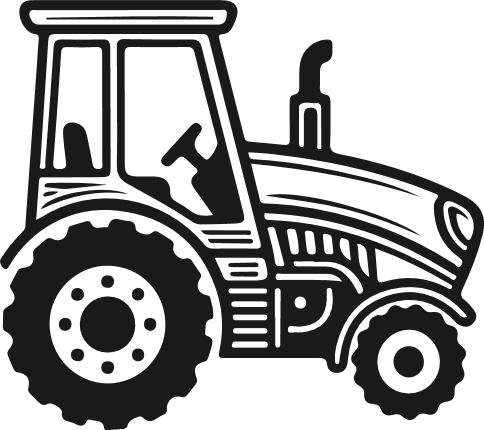 Farm Tractor Silhouette Free SVG File - Agriculture Tractor clipart image