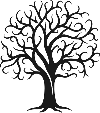 Bare Tree with Twisted Branches silhouette Free SVG File – Spooky Tree clipart