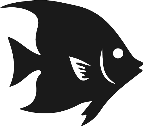 Tropical Fish silhouette Free SVG File – cartoon character angelfish clipart image