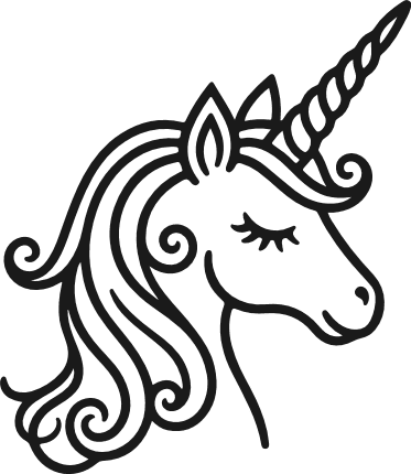 Minimalist Unicorn with closed eyes Free SVG File for Members – unicorn clipart