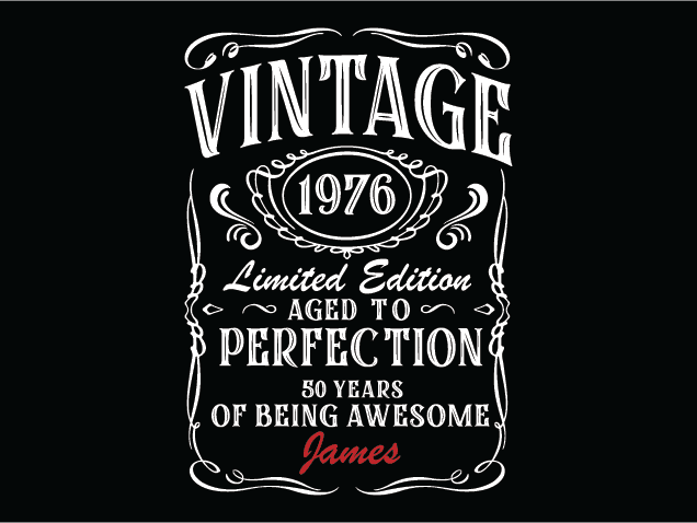 Vintage 1976, Limited Edition Free SVG File for Members – personalized 50 years birthday design