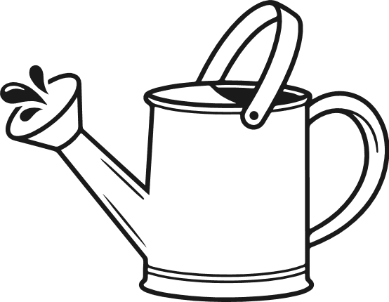 Simple Watering Can outline Free SVG File for Members – Gardening, Watering Can clipart