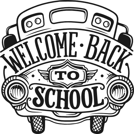 Welcome Back to School Free SVG File for Members – school bus, wall sign