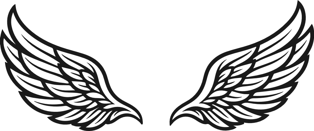 Elegant Angel Wings Free SVG File for Members – Memorial, Feather wings clipart