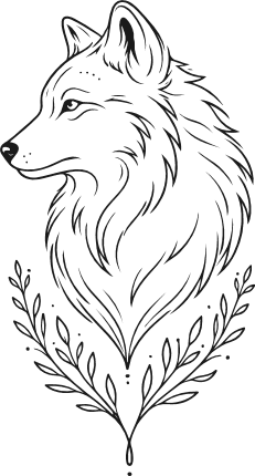 Wolf Head and Floral Elements Free SVG File for Members – wildlife wolf clipart