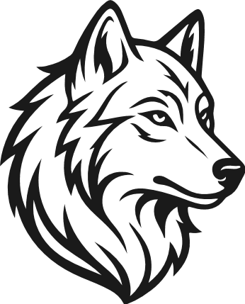 Wolf Head Line Art Free SVG File for Members – wild animal, wolf clipart