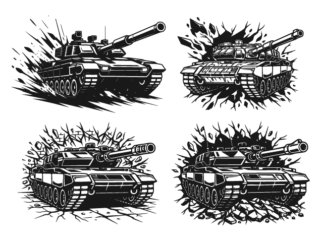 Tactical Battle Tank Free SVG File bundle for Members – Military Tank clipart