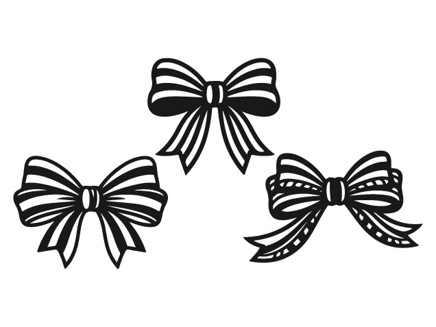 Decorative Bow Ties Free SVG File Bundle – Ribbon bow clipart image