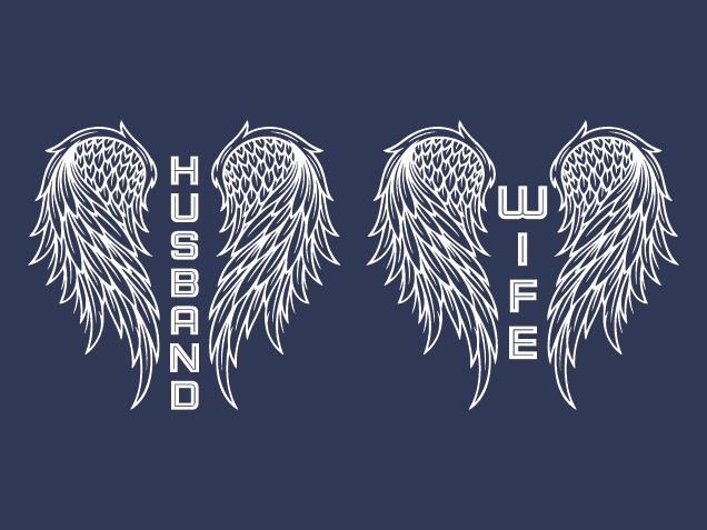 Husband, Wife, Memorial Wings Free SVG File for Members – Couple Remembrance Design