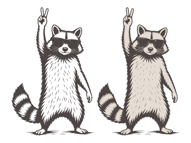 Cool raccoon with sunglasses and peace sign Free SVG File for Members – raccoon clipart