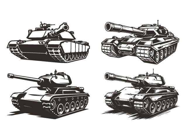 Military Tank Free SVG File Bundle for Members – Armored Army Vehicle clipart