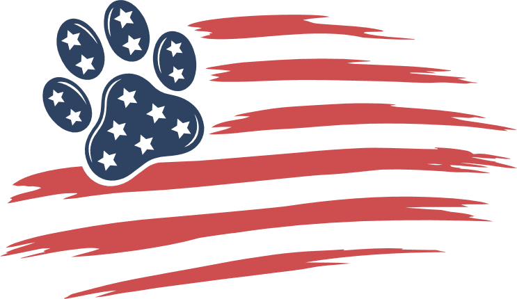 Distressed USA Flag With Paw Free SVG File for Members – 4th of July, clipart