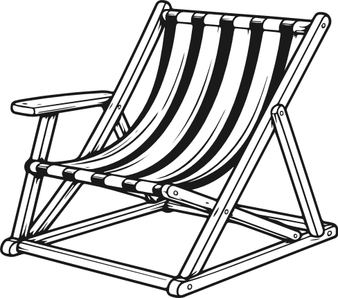 Beach deck chair Free SVG File – sling chair clipart image