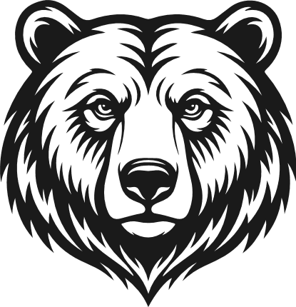 Bear Head silhouette Free SVG File – wild animal clipart image