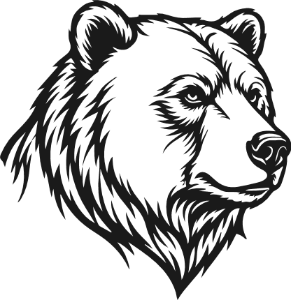 Tribal Bear Profile Free SVG File – wild bear clipart image