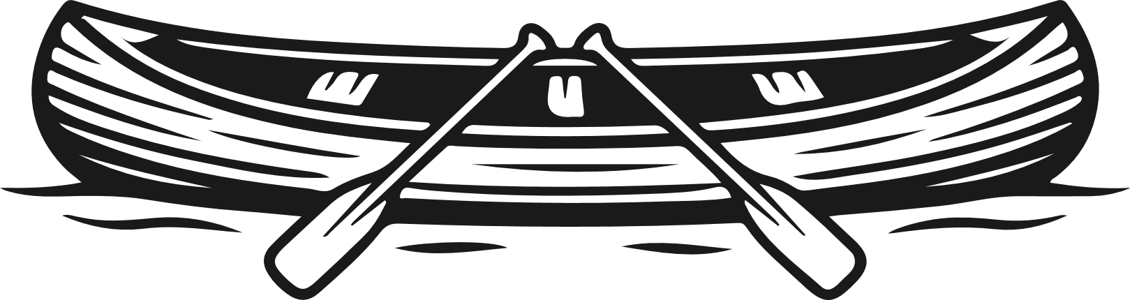 Canoe with Paddles silhouette Free SVG File – Lake Boat clipart image