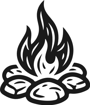 Bonfire silhouette Free SVG File – camping fire clipart image