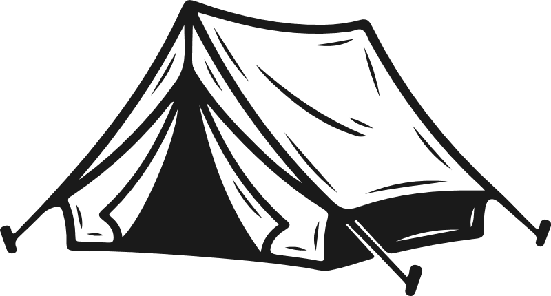 Camping Tent silhouette Free SVG File - Minimalist tent clipart image