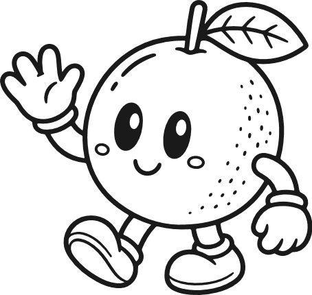 Cute Orange Mascot Free SVG File – Smiling Fruit Cartoon Character clipart