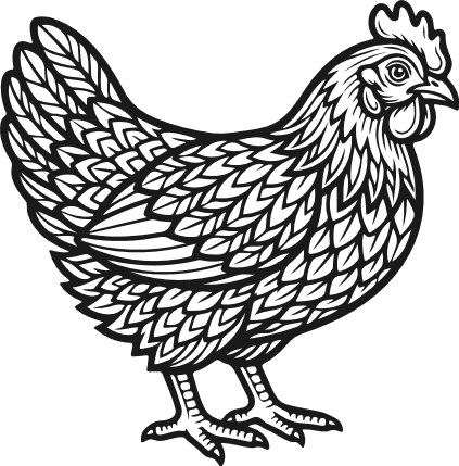 Detailed Hen Free SVG File for Members – Farm Chicken clipart image