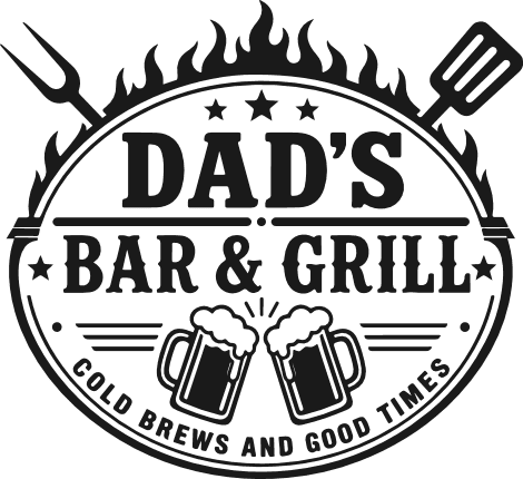 Dad’s Bar And Grill, BBQ Apron Design - Free SVG File for Members