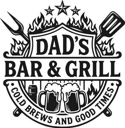 Dad’s Bar And Grill, cold brews and good times Free SVG File for Members – BBQ tshirt design
