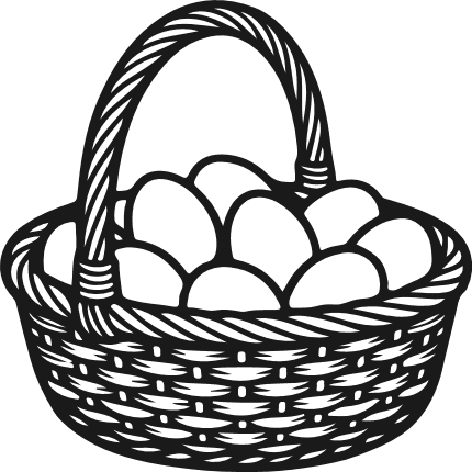 Woven Basket with Easter eggs Free SVG File for Members – Wicker basket clipart