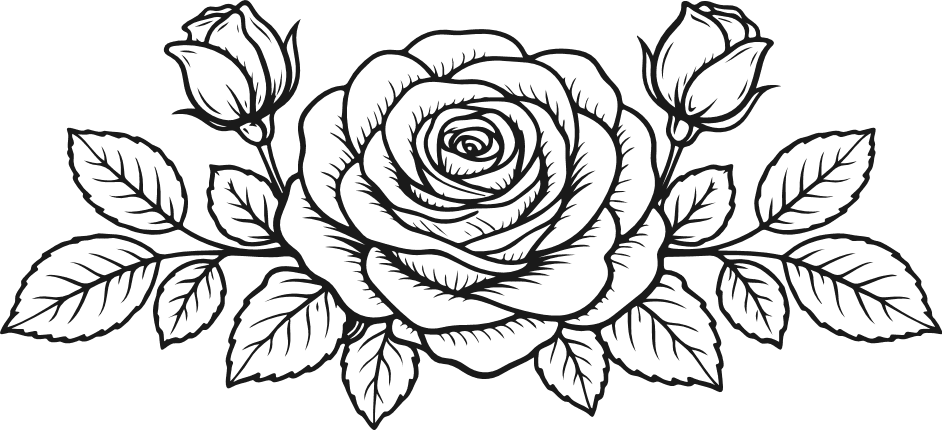Rose Flowers cluster Free SVG File for Members – floral clipart image
