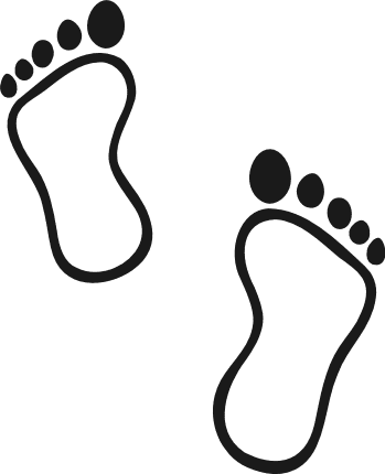 Girl Footprints outline Free SVG File – feet clipart image