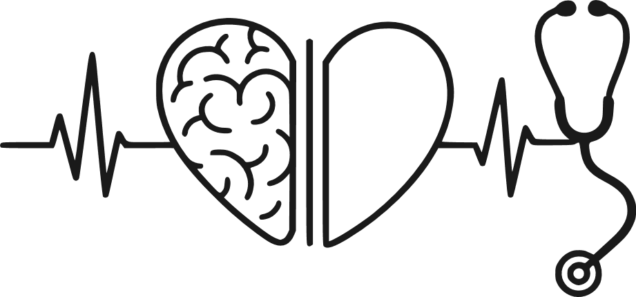 Brain and Heart beat with stethoscope Free SVG File for Members – ECG line clipart