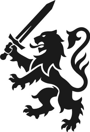 Heraldic Lion with sword silhouette Free SVG File – Royal Lion Crest clipart image