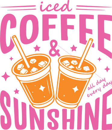 Iced Coffee & Sunshine Free SVG File for Members – coffee lover tshirt design