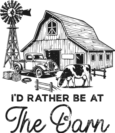 I’d Rather Be At The Barn Free SVG File for Members – farm life quote