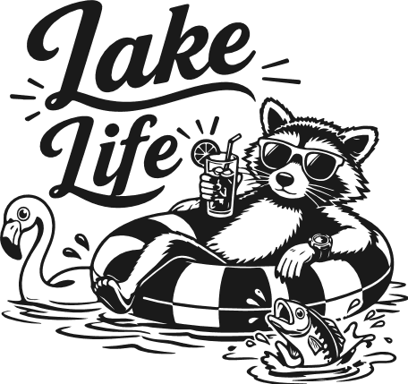 Lake Life, Raccoon Free SVG File for Members – Summer tshirt design