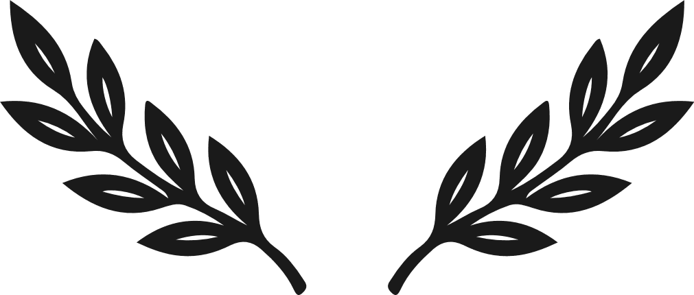 Minimal Leaf Branch Half Wreath Silhouette Free SVG File – leafy stem clipart image
