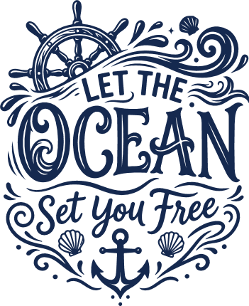 Let The Ocean Set You Free SVG design for tshirt - Free SVG File for Members