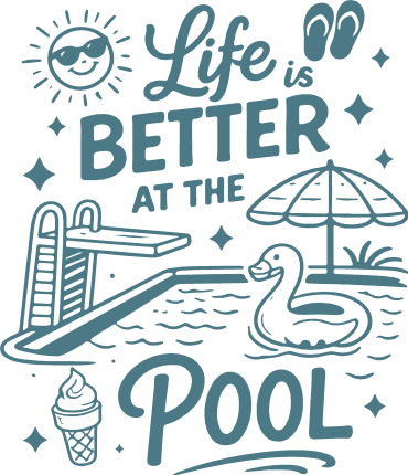Life Is Better At The Pool Free SVG File for Members – summer vacay tshirt design
