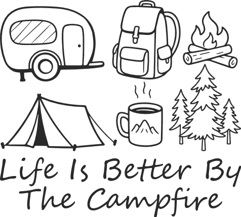 Life Is Better By The Campfire Free SVG File for Members – camping tshirt design
